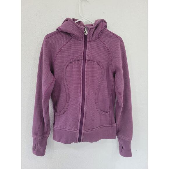 Lululemon‎ Women's Purple Striped Hooded Sweatshirt size 12 #10 - Picture 1 of 6